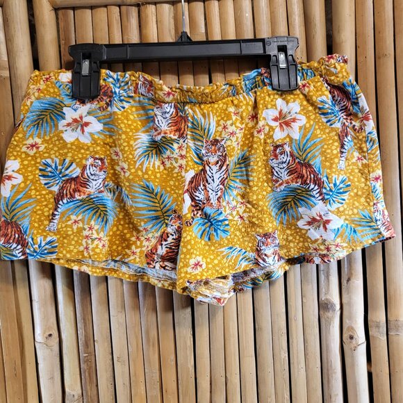 Secret Treasures Other - Secret Treasures Sleep Shorts Large 12/14 Tiger Floral Yellow